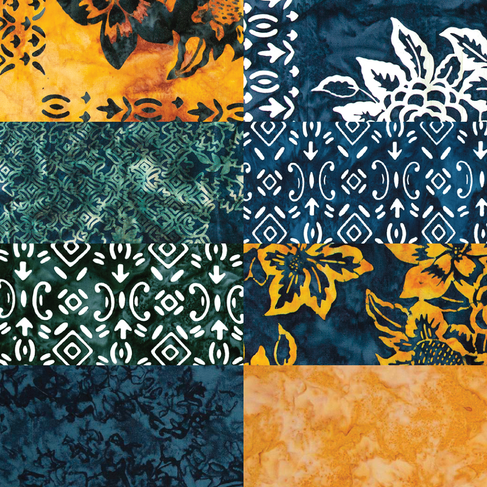 Baralla Midnight Gold Batik Quilt Fabric
