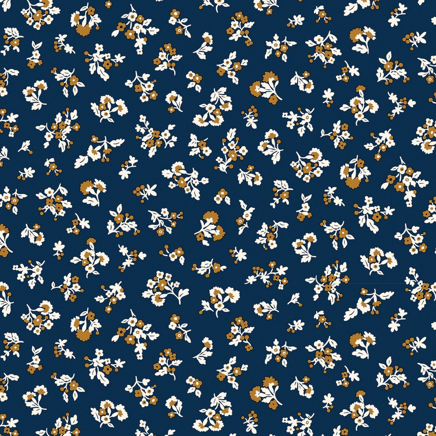 Liberty of LondonDenim Florals Quilt Fabric Tumbling Blooms IndigoFabric