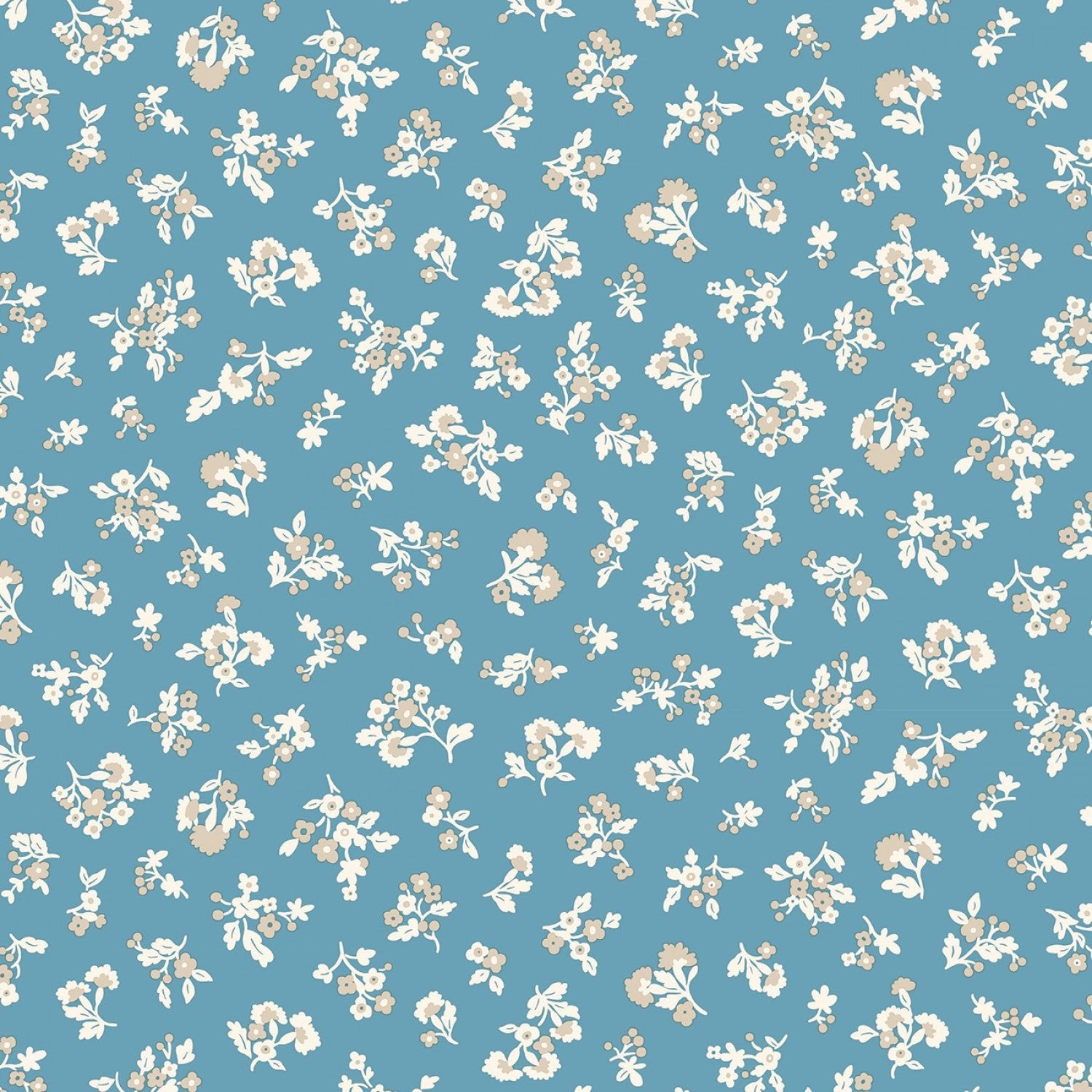 Liberty of LondonDenim Florals Quilt Fabric Tumbling Blooms OceanFabric
