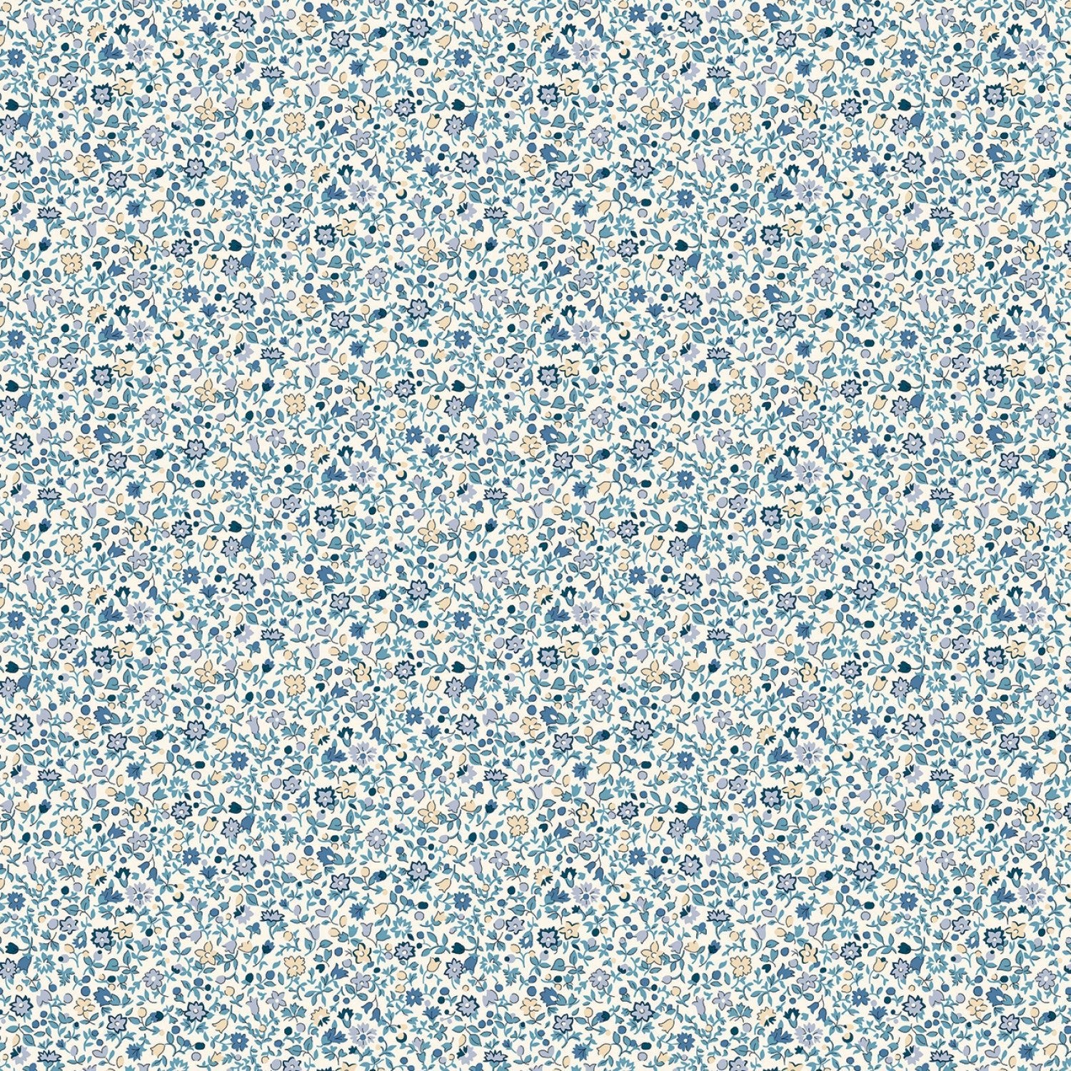 Liberty of LondonDenim Florals Quilt Fabric Posy Haze OceanFabric