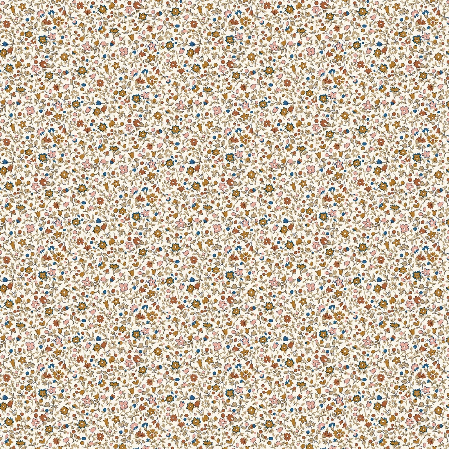 Liberty of LondonDenim Florals Quilt Fabric Posy Haze SandFabric