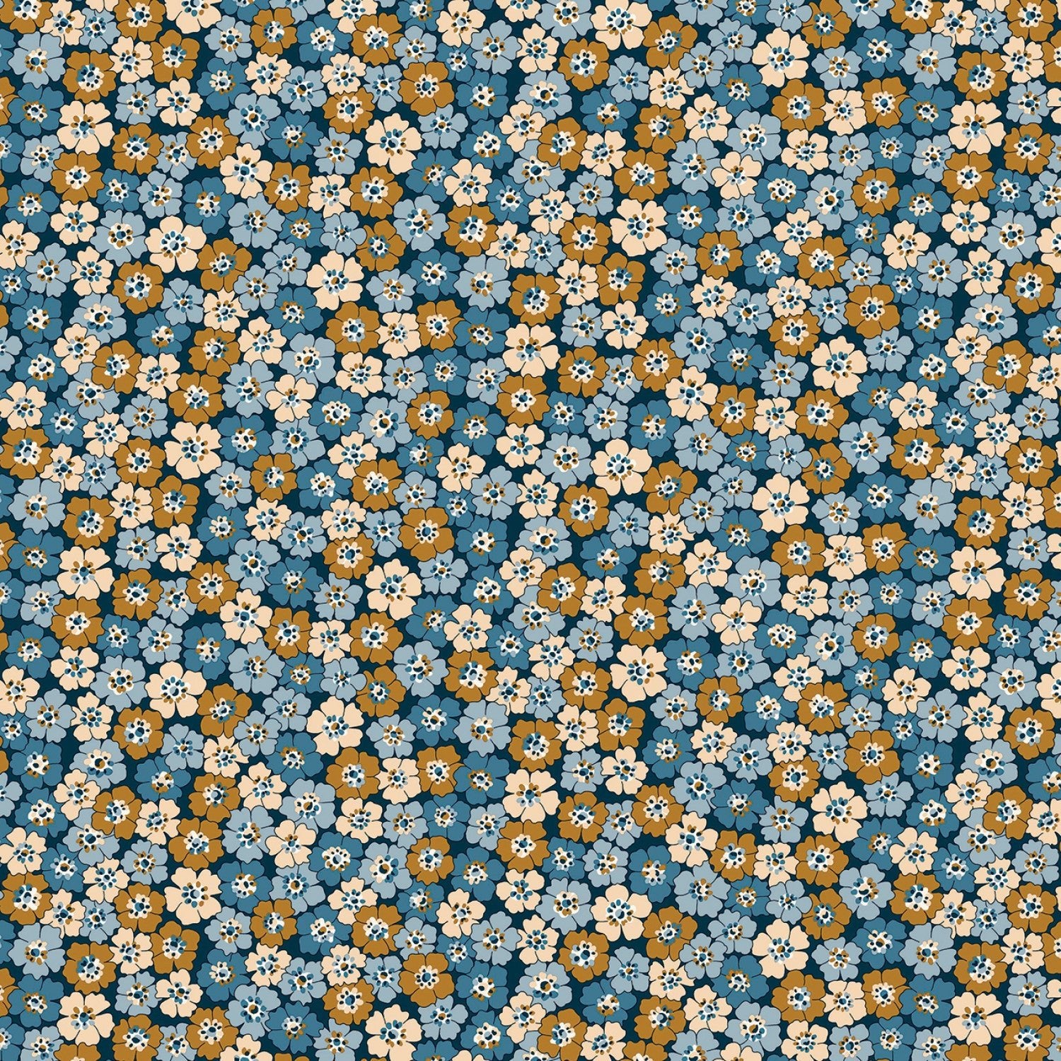 Liberty of LondonDenim Florals Quilt Fabric Spring Flourish SeasideFabric