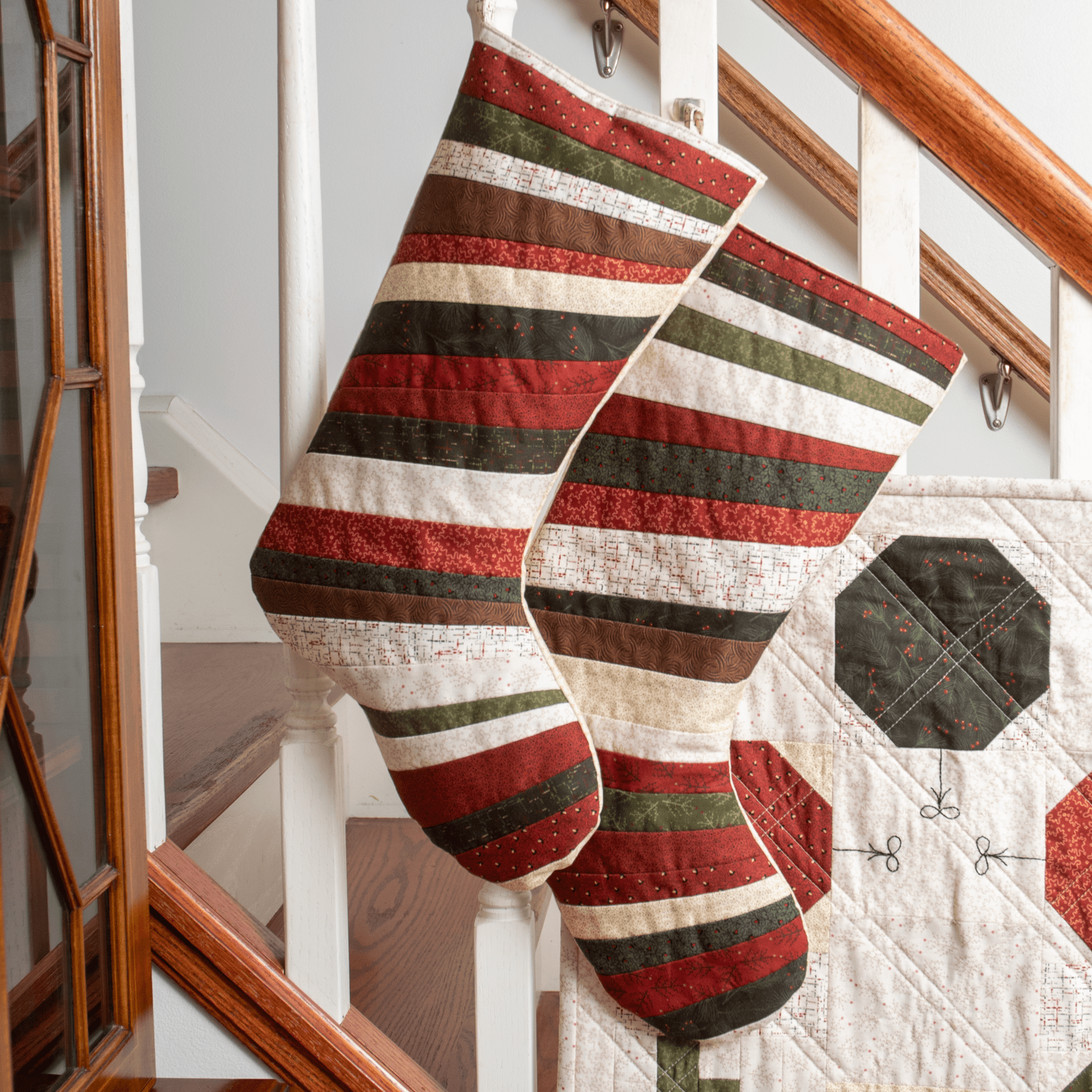 Marcus FabricsChristmas at Buttermilk Acres Tree Farm Stocking Quilt KitQuilt Kits