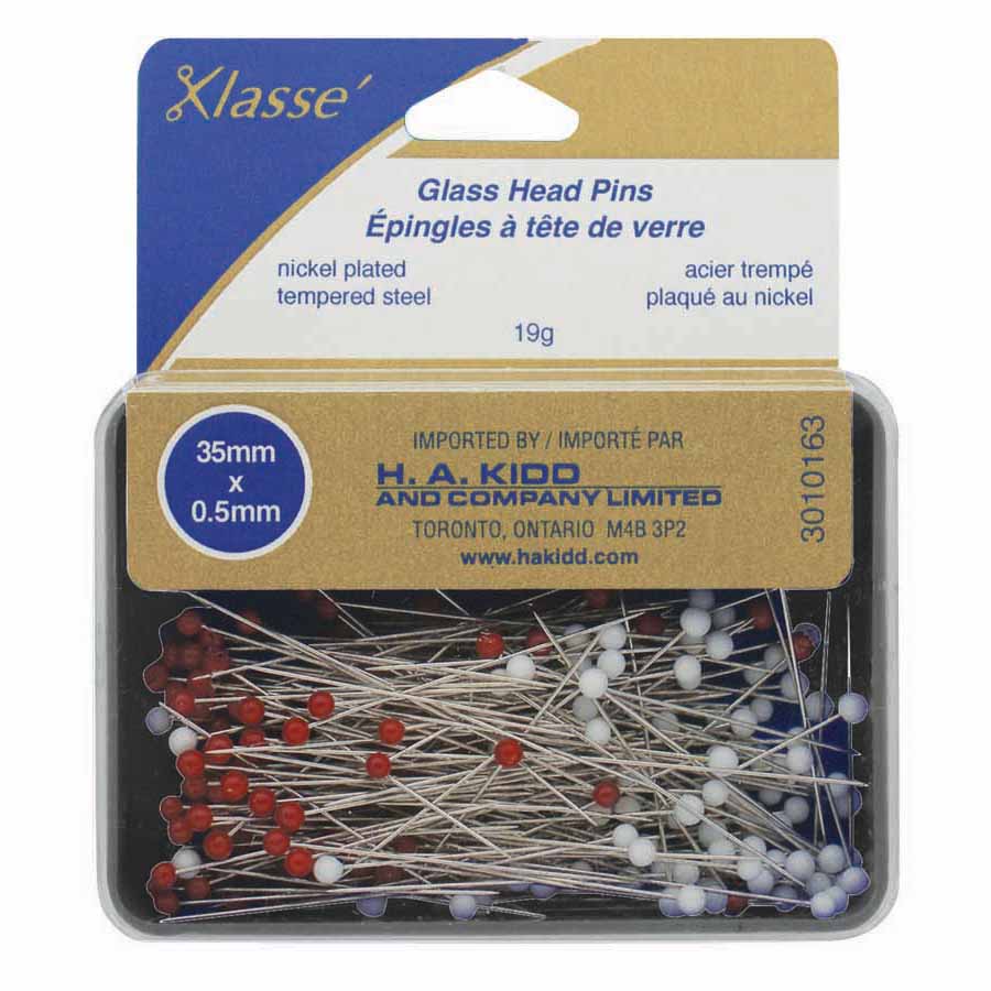 35mm Glass Head Pins - 175 pcs