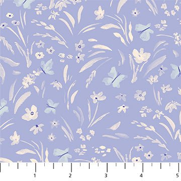 FIGO FabricsGolden Hour Quilt Fabric Butterflies BlueFabric