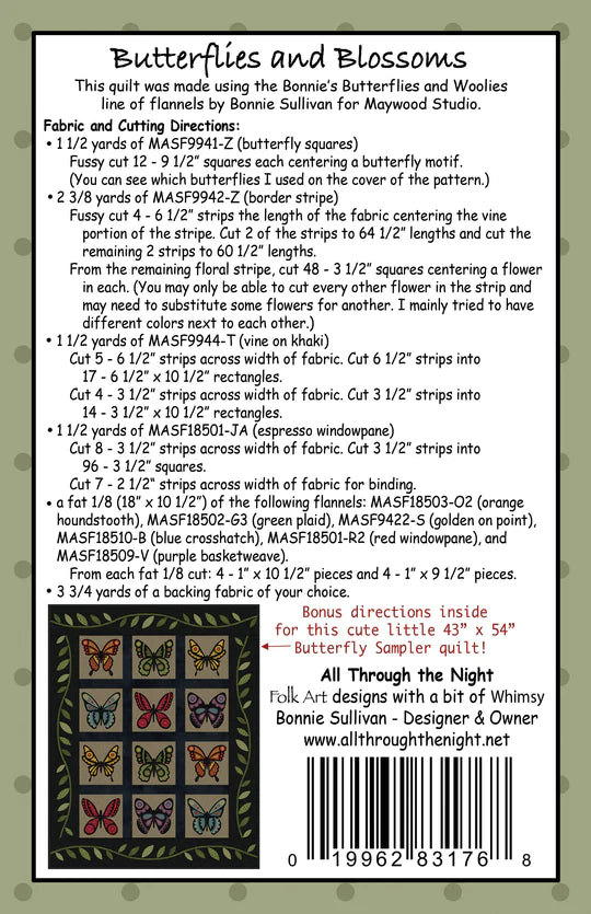 All Through The NightButterflies and Blossoms Quilt PatternQuilt Patterns