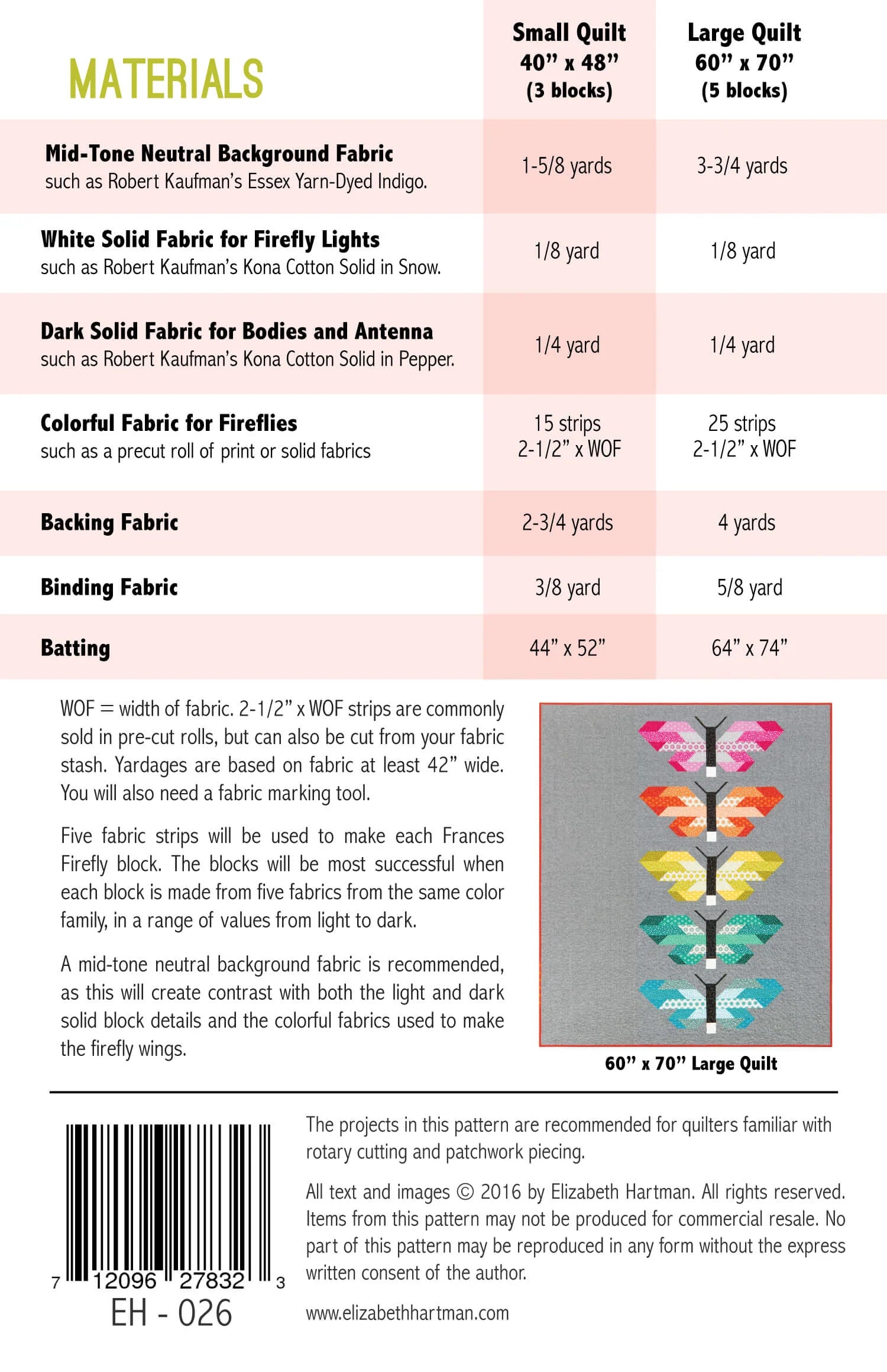 Frances Firefly Quilt Pattern