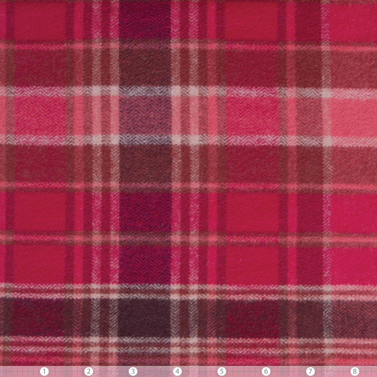 Highlands FLANNEL Quilt Fabric Chevron Plaid Cranberry - Herringbone