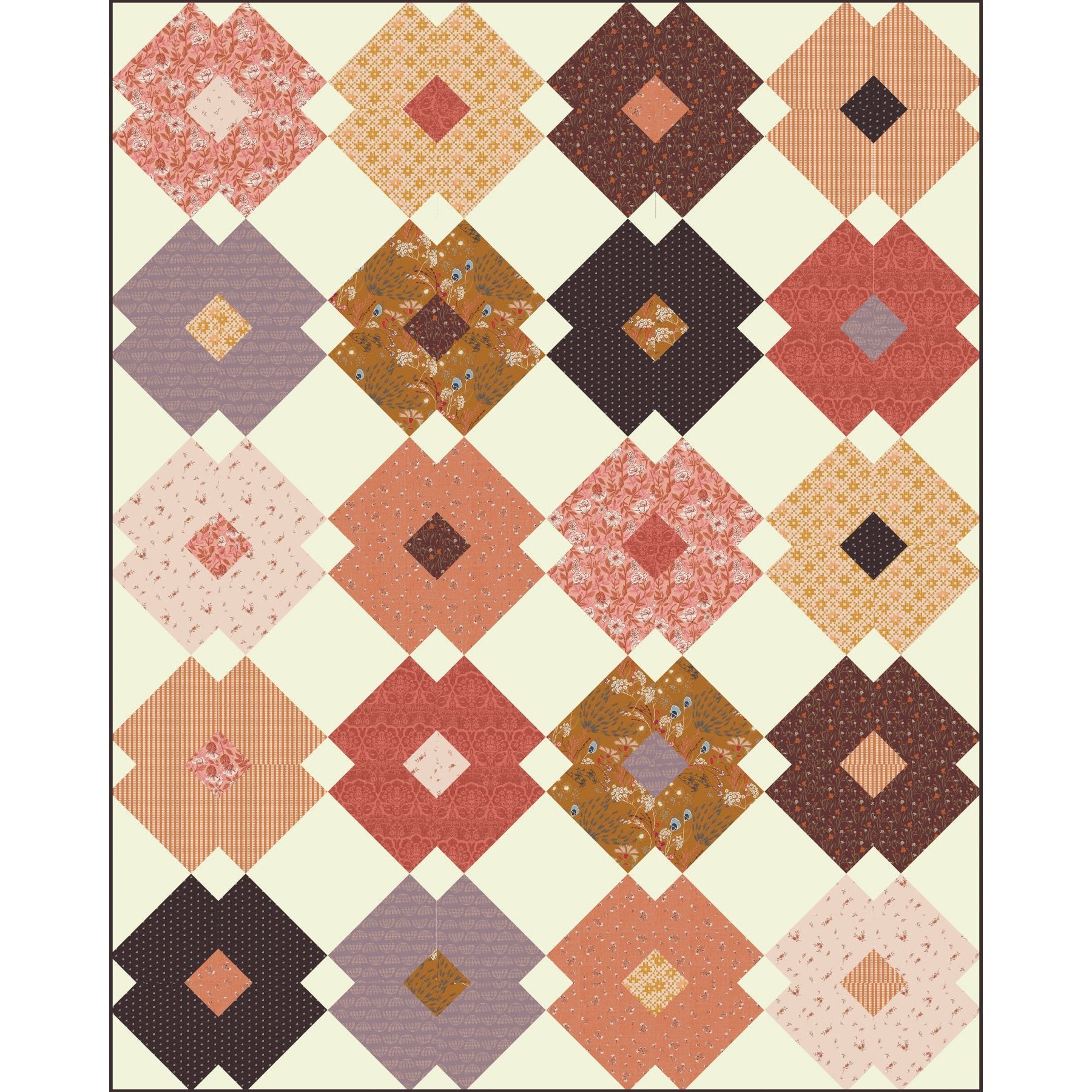 Then Came June Flower Tile Quilt Pattern