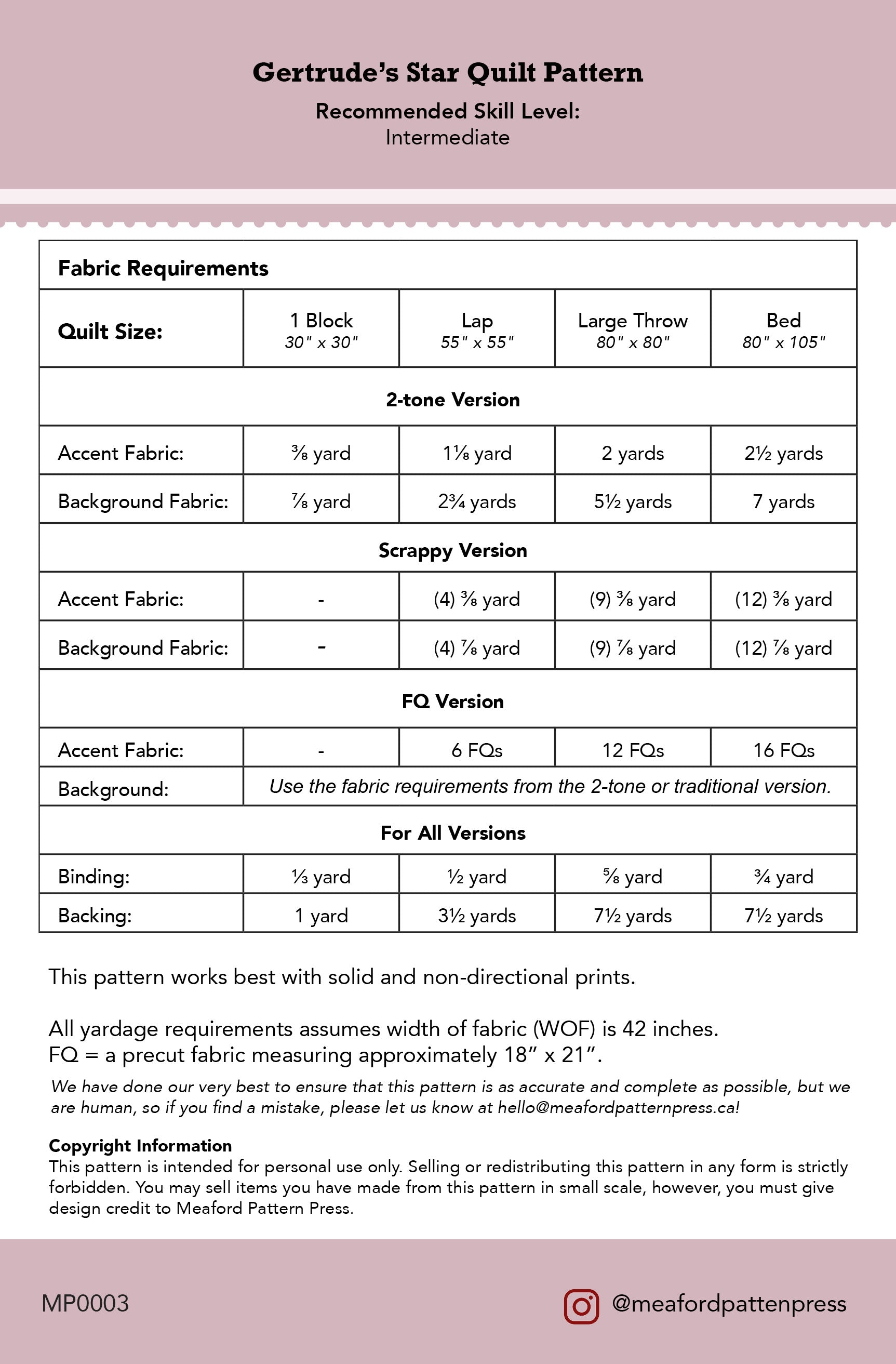 Gertrude's Star Quilt Pattern