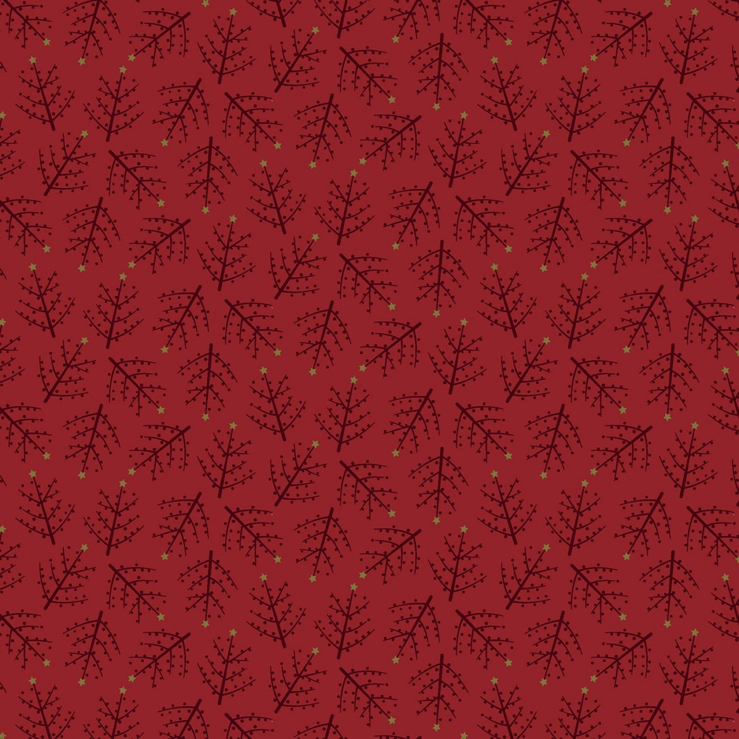 Marcus FabricsTree Farm Feather Tree RedFabric