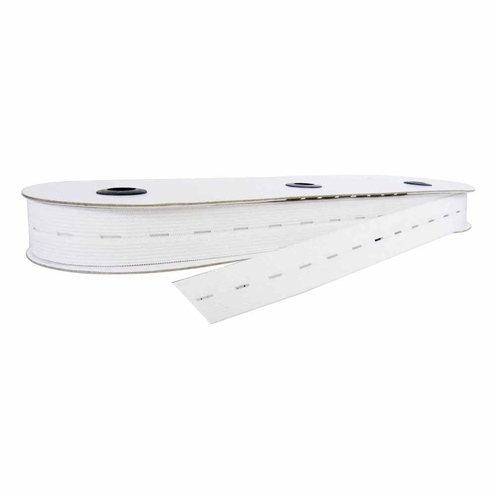 UNIQUE19mm Buttonhole Elastic WhiteElastic