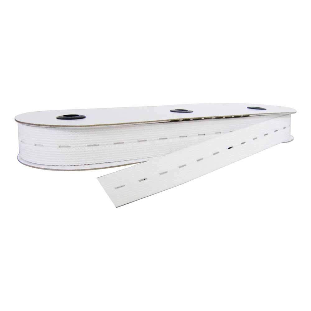 UNIQUE25mm Buttonhole Elastic WhiteElastic