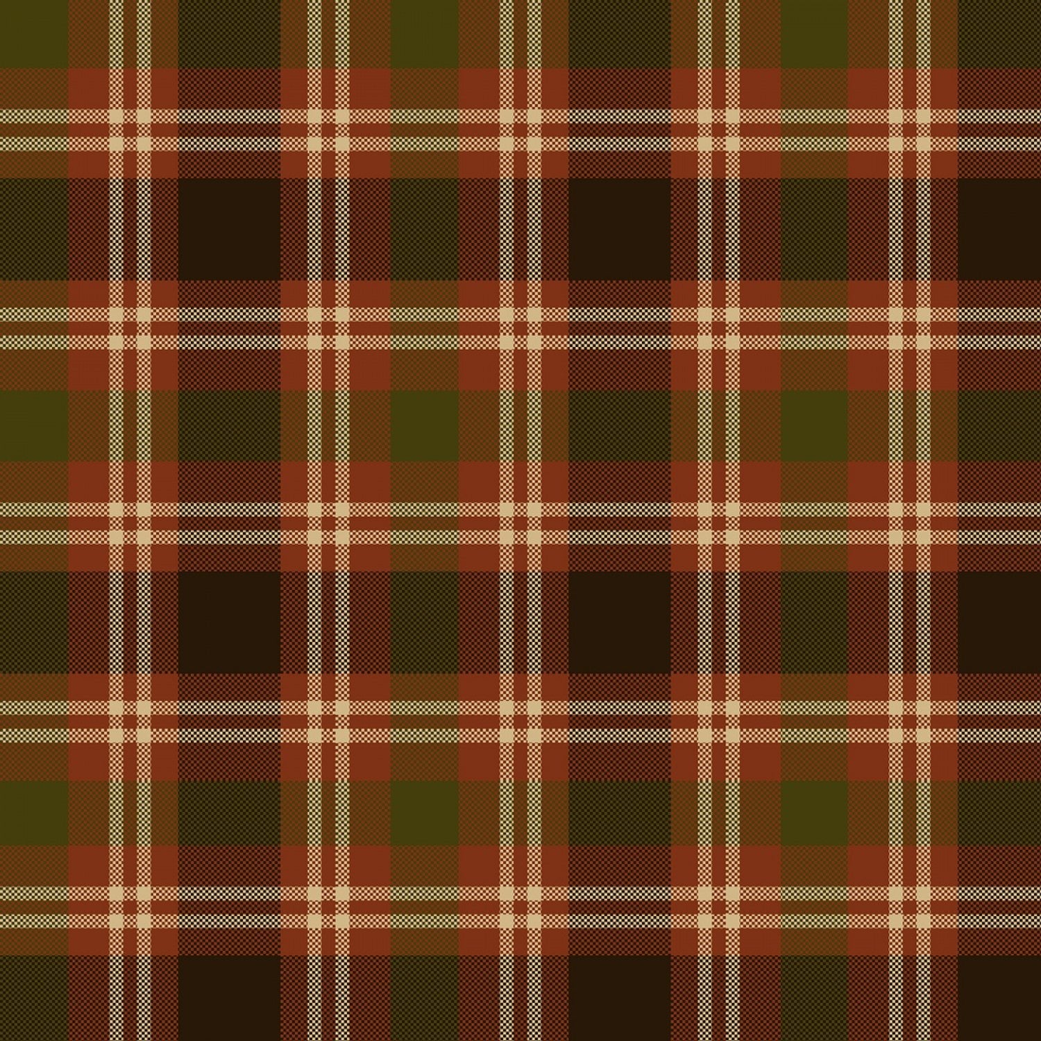 Henry GlassPumpkin Farm Yarn Dyed Plaid BrownFabric