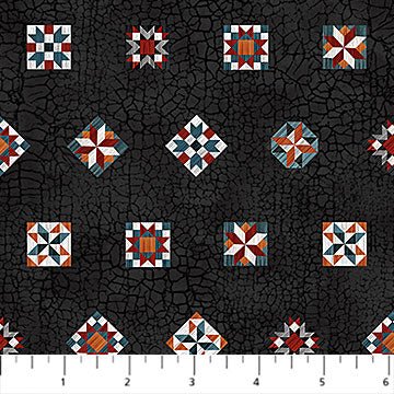 NorthcottHomegrown Happiness Fabric Barn Quilts BlackFabric