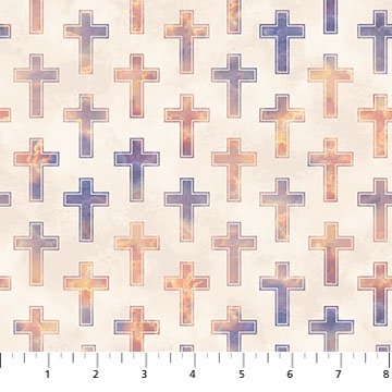 NorthcottThe Lion and the Lamb Fabric Large Crosses MultiFabric