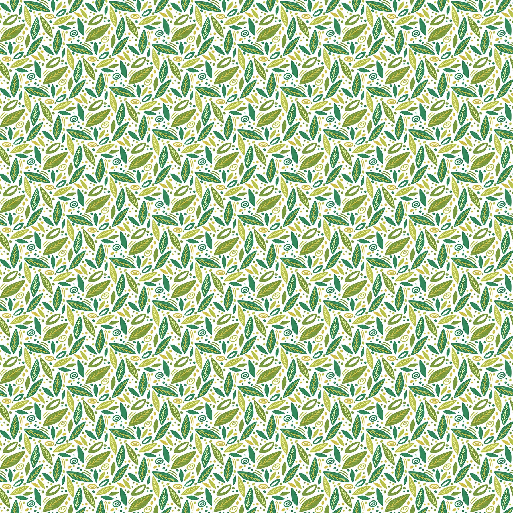 NorthcottAvocado Love Quilt Fabric Leaves WhiteFabric