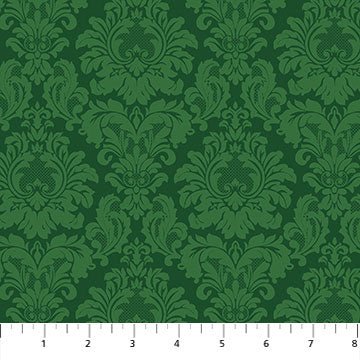 NorthcottMerry Christmas Damask PineFabric