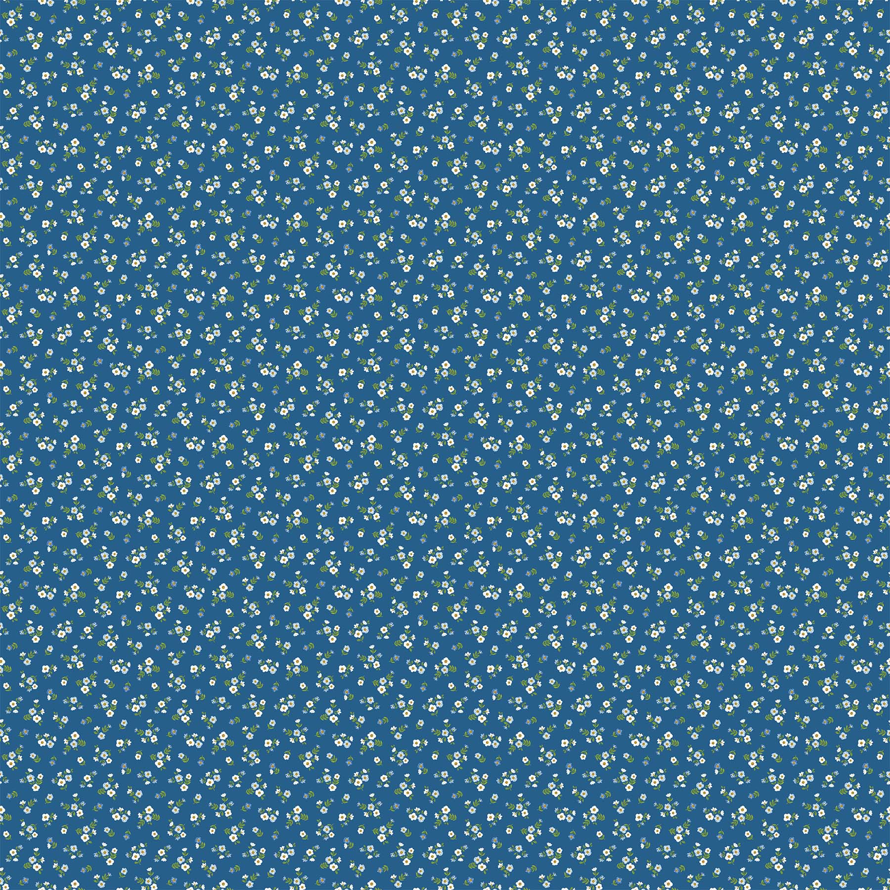 NorthcottSomething Blue Quilt Fabric Calico Dk BlueFabric