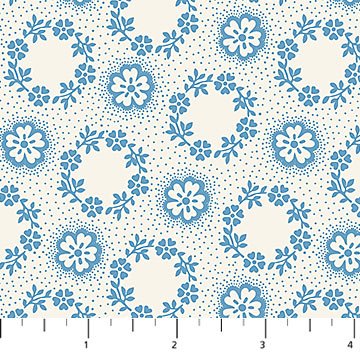 NorthcottSomething Blue Quilt Fabric Foulard CreamFabric
