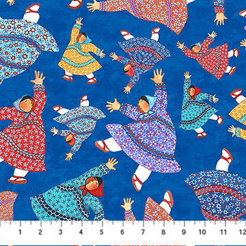 Quilts and Kuspuks Quilt Fabric Toss Blue