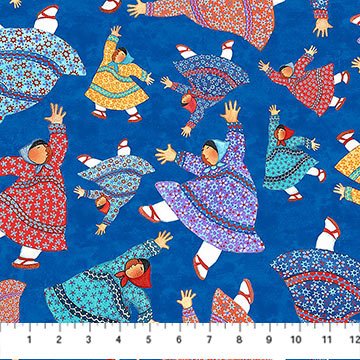 NorthcottQuilts and Kuspuks Quilt Fabric Toss BlueFabric