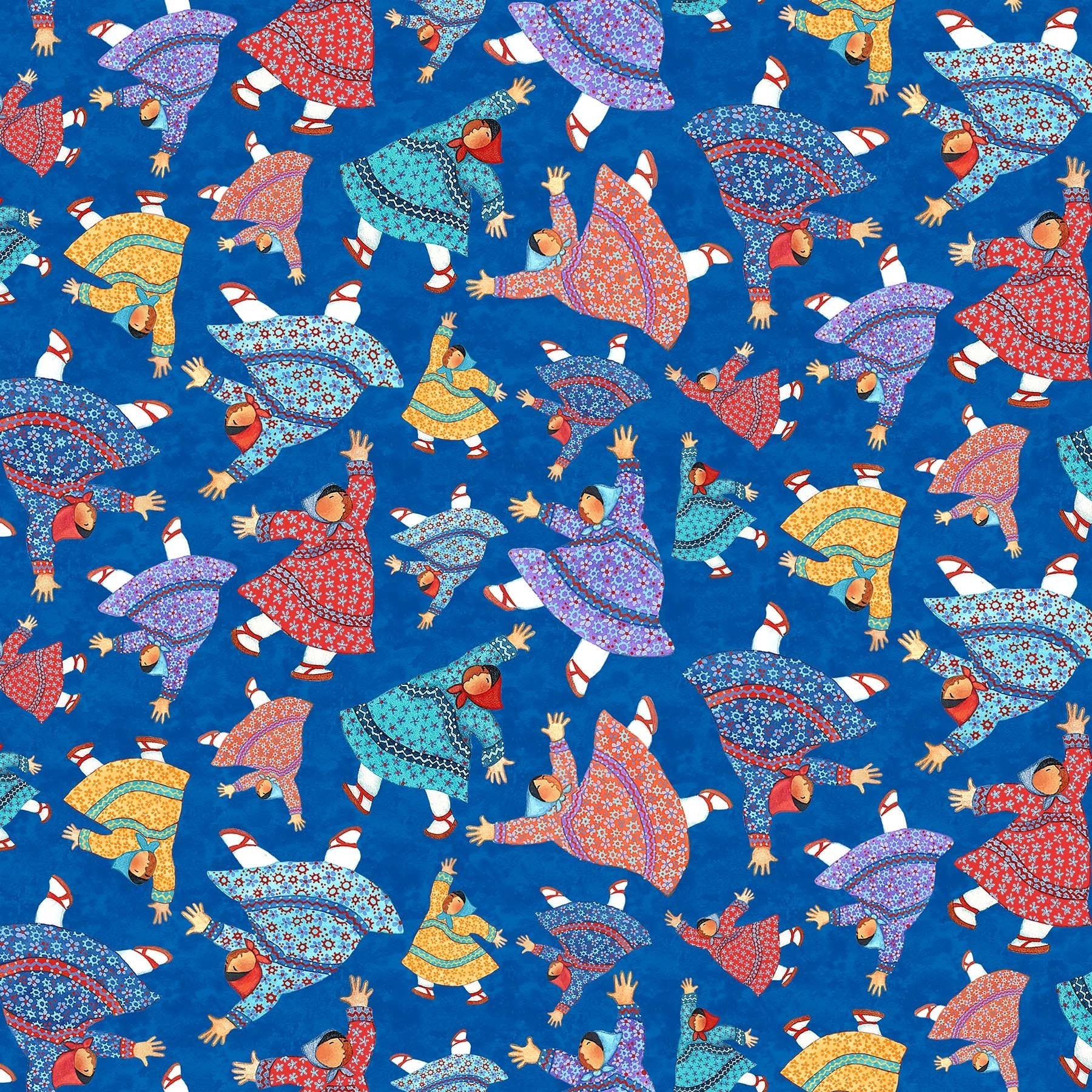 NorthcottQuilts and Kuspuks Quilt Fabric Toss BlueFabric