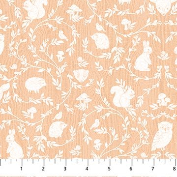 NorthcottWoodland Adventures Wedgewood PeachFabric