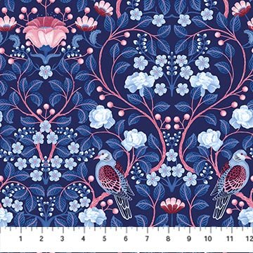 NorthcottWillowberry Lane Quilt Fabric BlueFabric