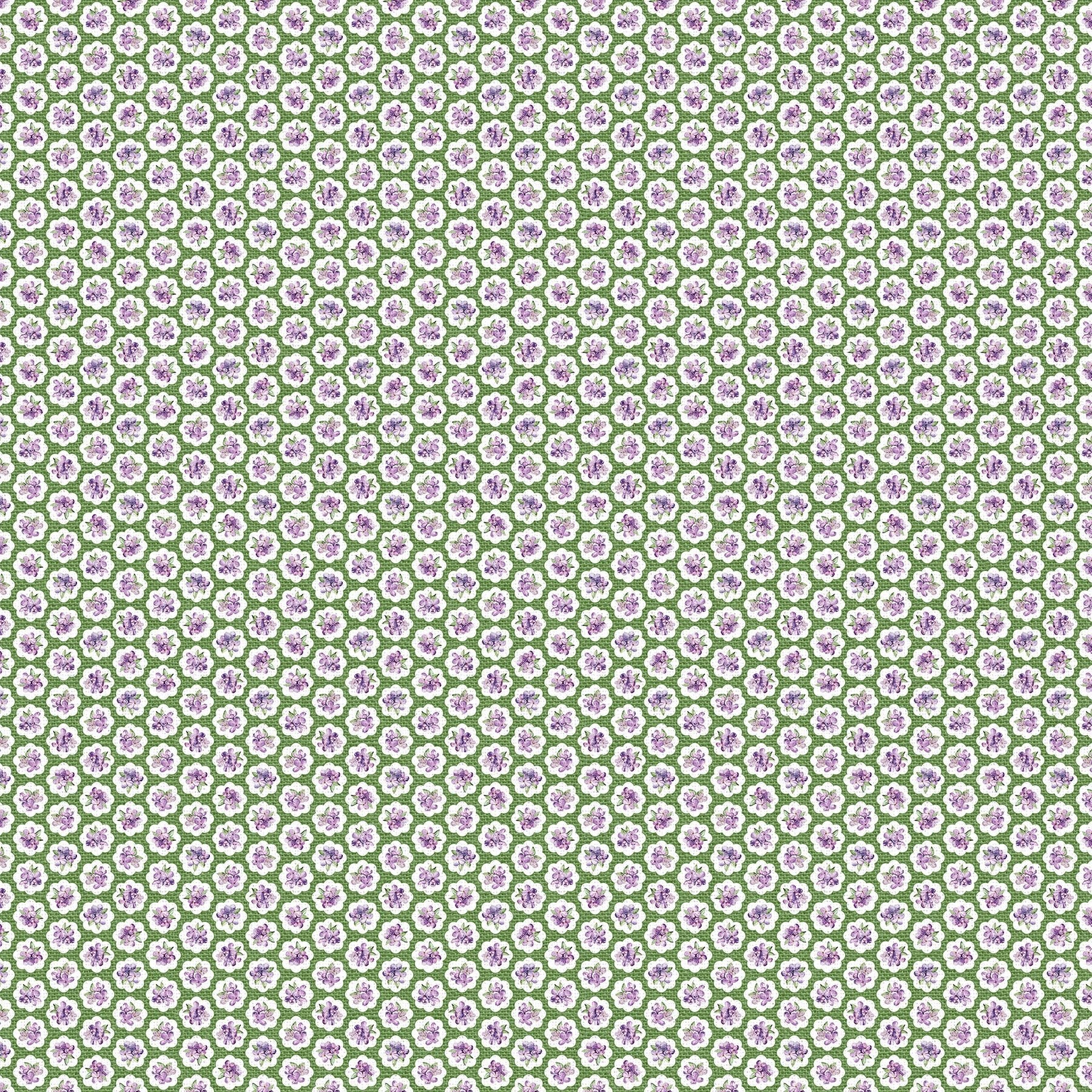 NorthcottLilac Garden Quilt Fabric Medallions GreenFabric