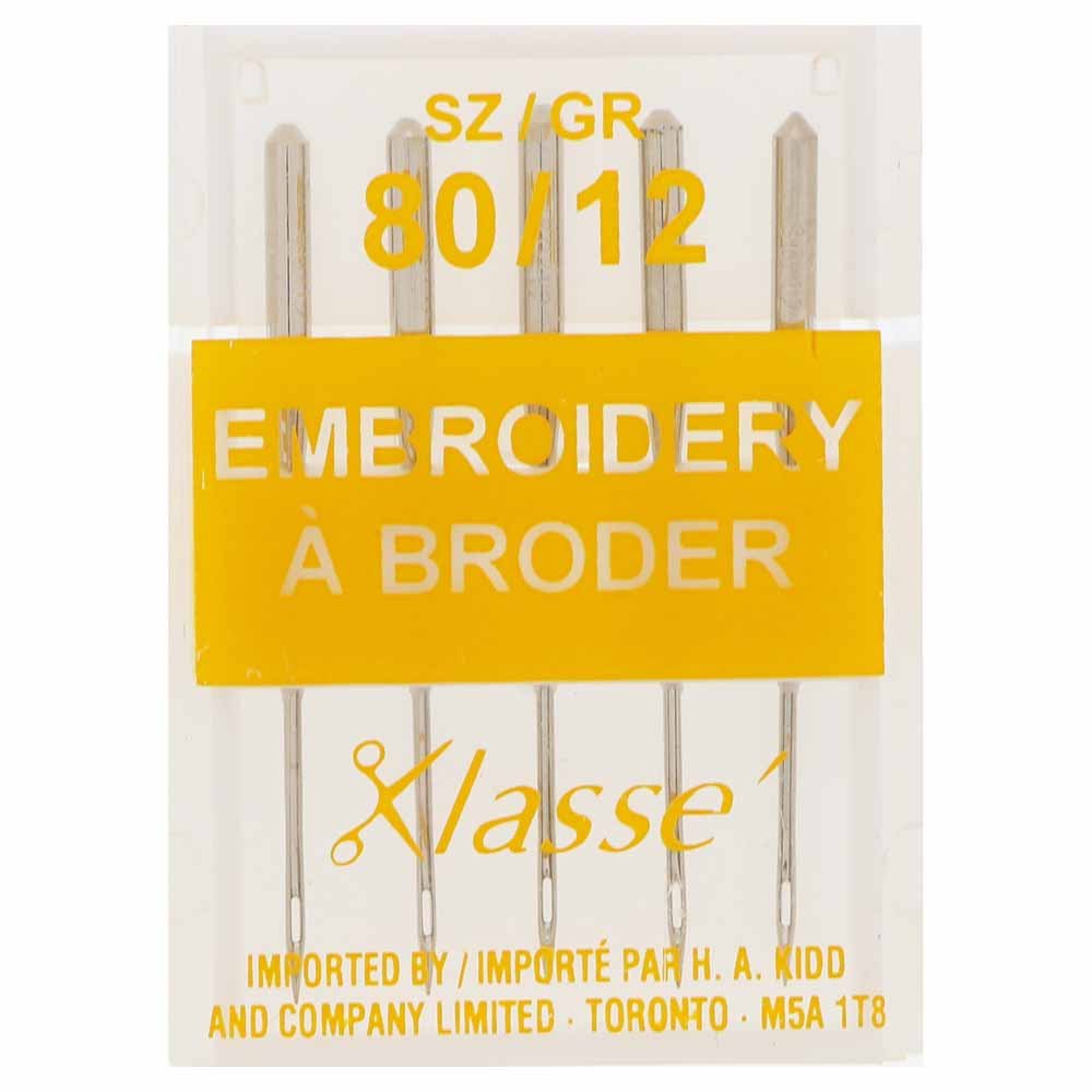 KlasséEmbroidery Needles 80/12 - 5ctSewing Machine Needles