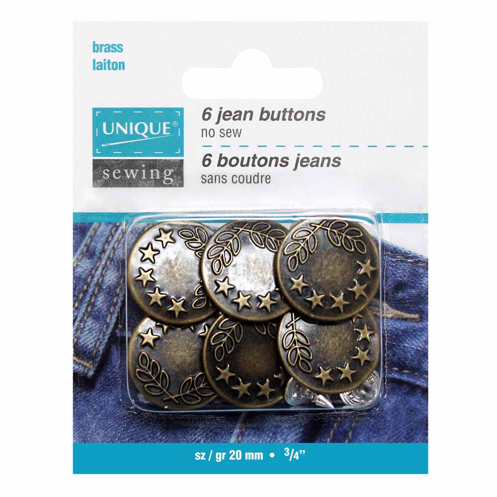 UNIQUE17mm Jean Buttons 6ctButtons & Snaps
