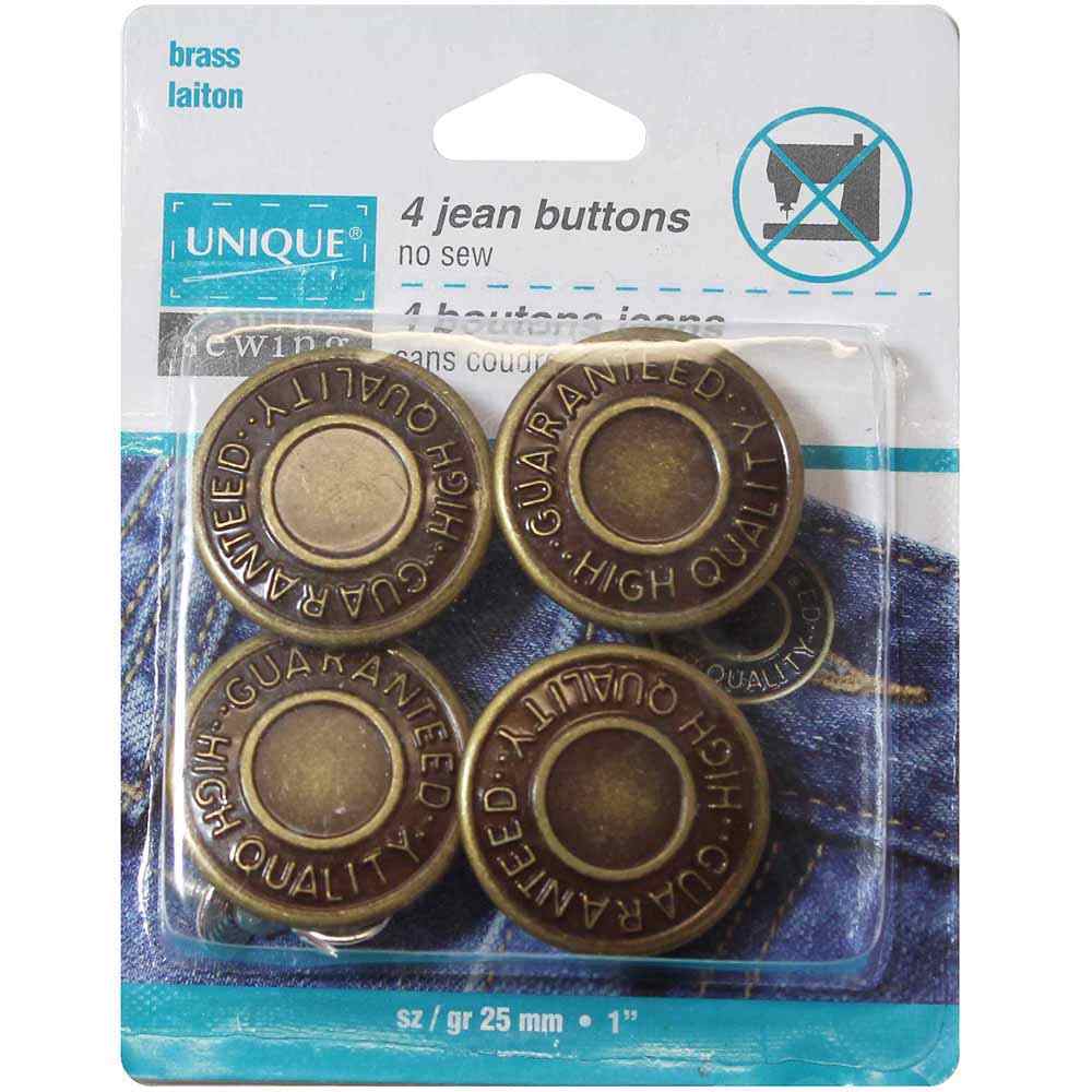 UNIQUE25mm Jean Buttons 4ctButtons & Snaps
