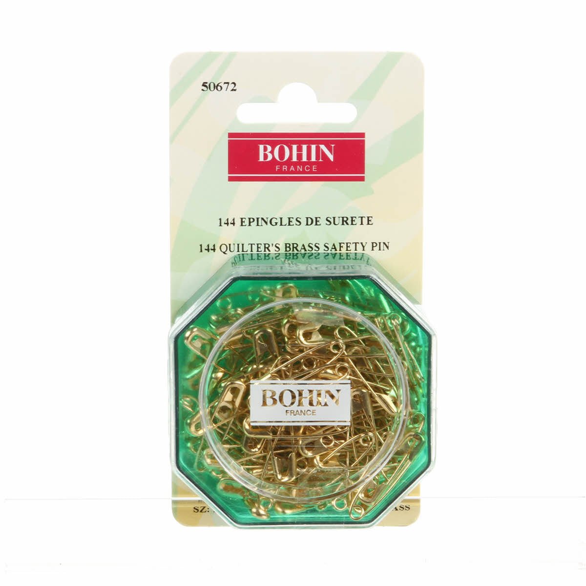 BohinStraight Safety Pins Brass - Plated 120ctSafety Pins