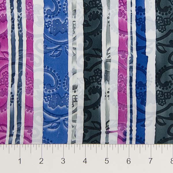 Banyan BatiksDarling Lace Batik Fabric Charcoal - Pink Stripes MultiFabric