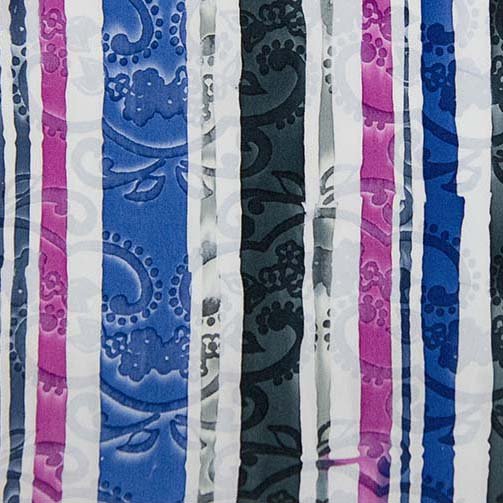 Banyan BatiksDarling Lace Batik Fabric Charcoal - Pink Stripes MultiFabric