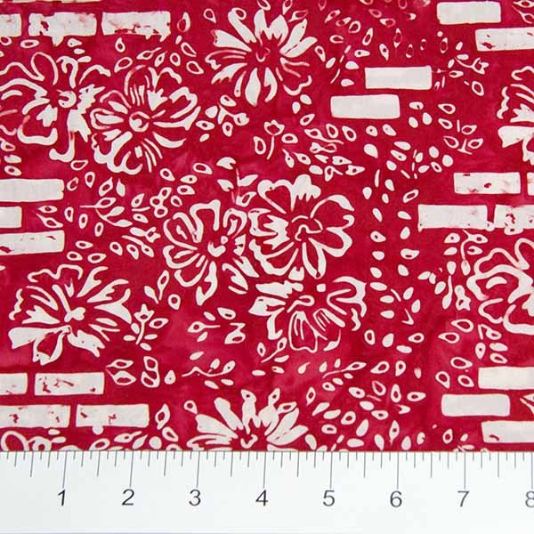 Banyan BatiksMary Batik Fabric Flower Wall RougeFabric