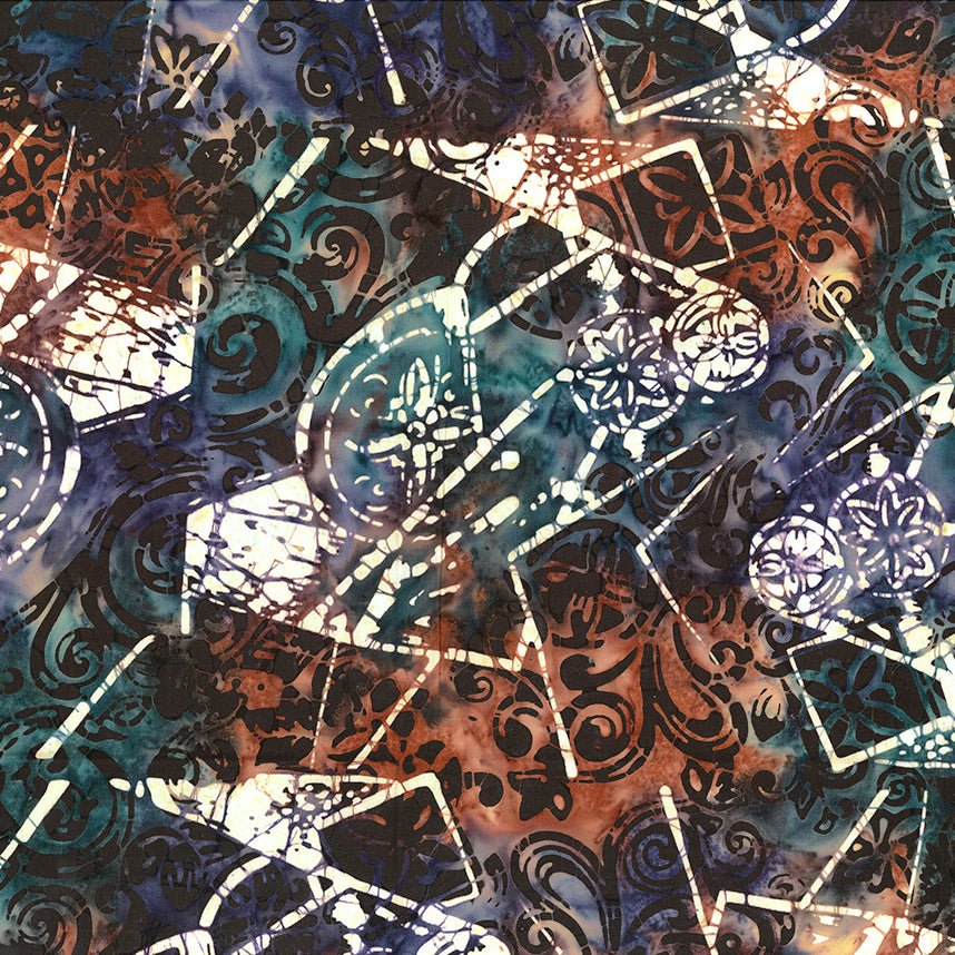 Banyan BatiksTile Work Batik Quilt Fabric Broken Tiles Dk MultiFabric