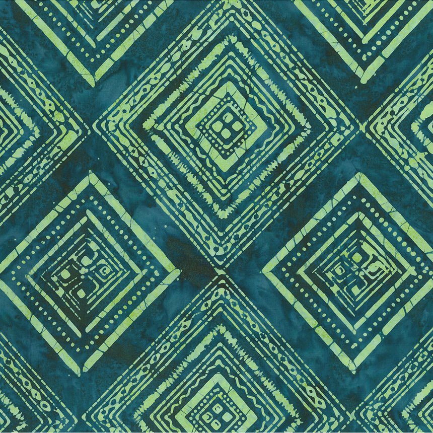 Banyan BatiksTile Work Batik Quilt Fabric Paisley Pumpkin Tiles GreenFabric