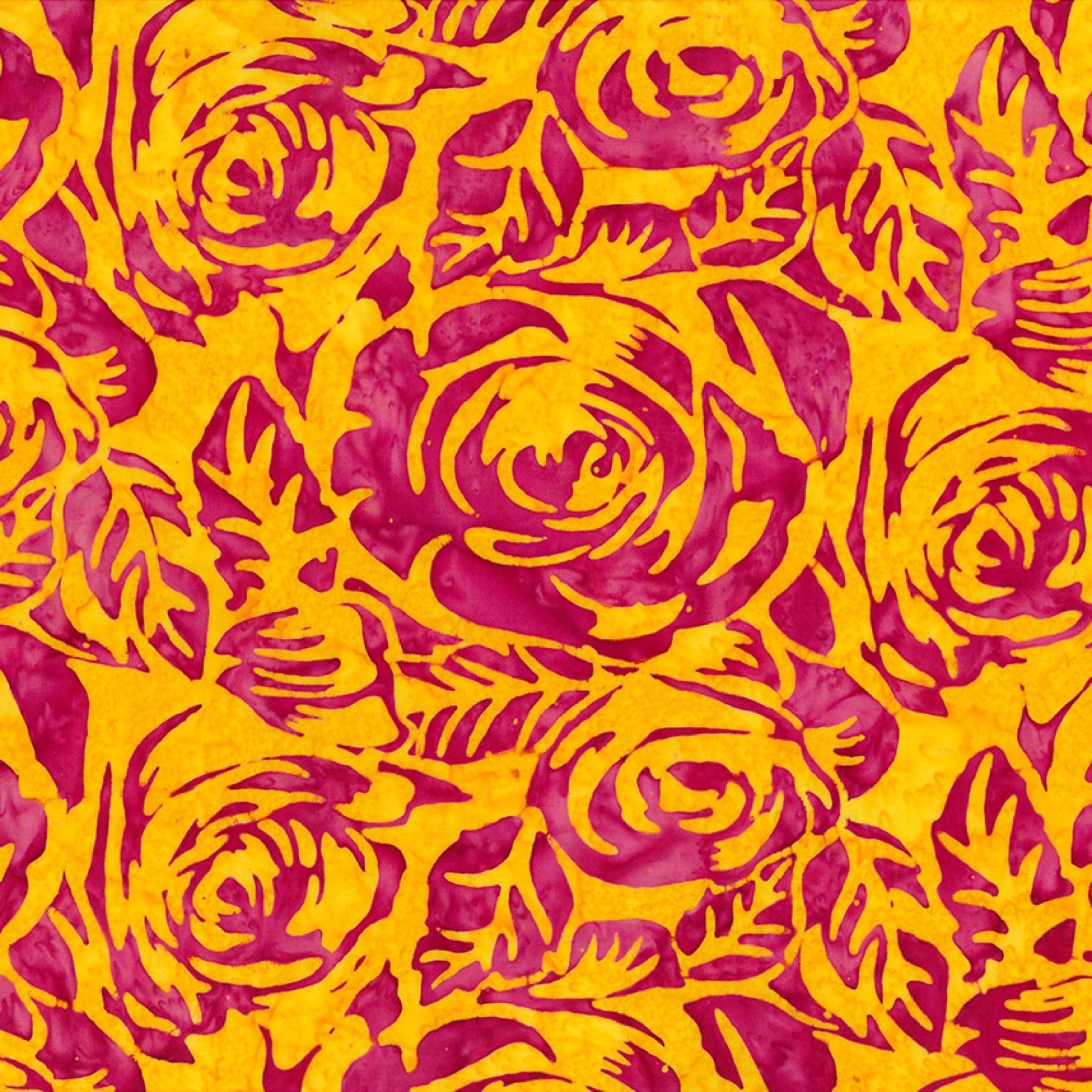 Banyan BatiksRaindrops on Roses Batik Quilt Fabric Packed OrangeFabric