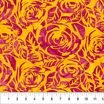 Banyan BatiksRaindrops on Roses Batik Quilt Fabric Packed OrangeFabric