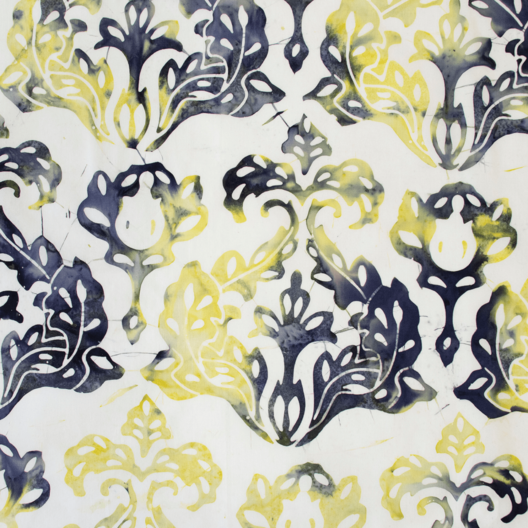 Banyan BatiksVictorian Contemporary Batik Quilt Fabric Acanthus Leaf LemonFabric