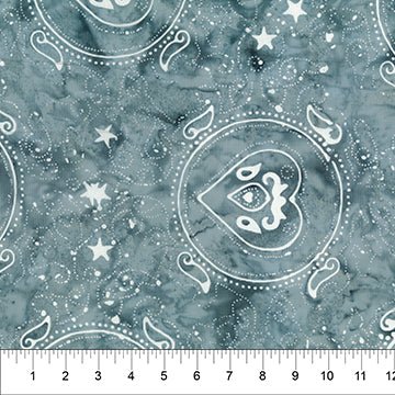 Banyan BatiksBandana Canada Batik Quilt Fabric Hearts SmokeFabric