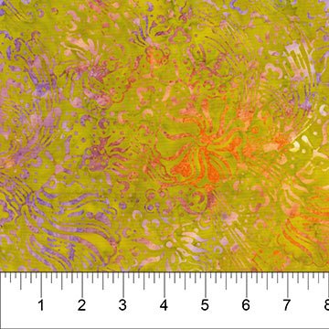 Banyan BatiksGarden Party Batik Quilt Fabric Floral Movement SunglowFabric