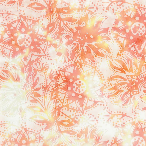 Banyan BatiksGarden Party Batik Quilt Fabric Stars & Flowers BlushFabric