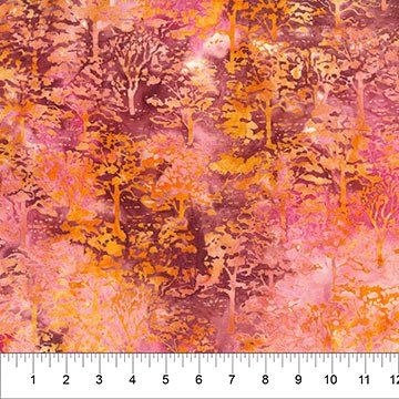 Banyan BatiksOn The Wild Side Batik Quilt Fabric Trees Burnt OrangeFabric