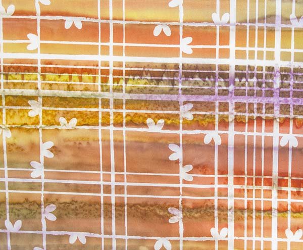 Banyan BatiksAll About Plaid Batik Quilt Fabric Sand Brown/OrangeFabric