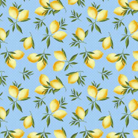 The Berry Best Lemon Toss Light Blue quilt fabric by Jennifer Pugh for Wilmington Prints (4988242526253)