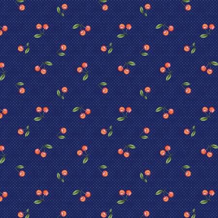 Wilmington PrintsThe Berry Best Fabric Cherries NavyFabric