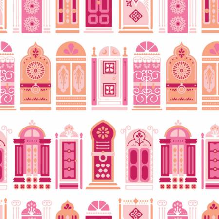 Camelot FabricsMoroccan Nights Moroccan Doors PinkFabric
